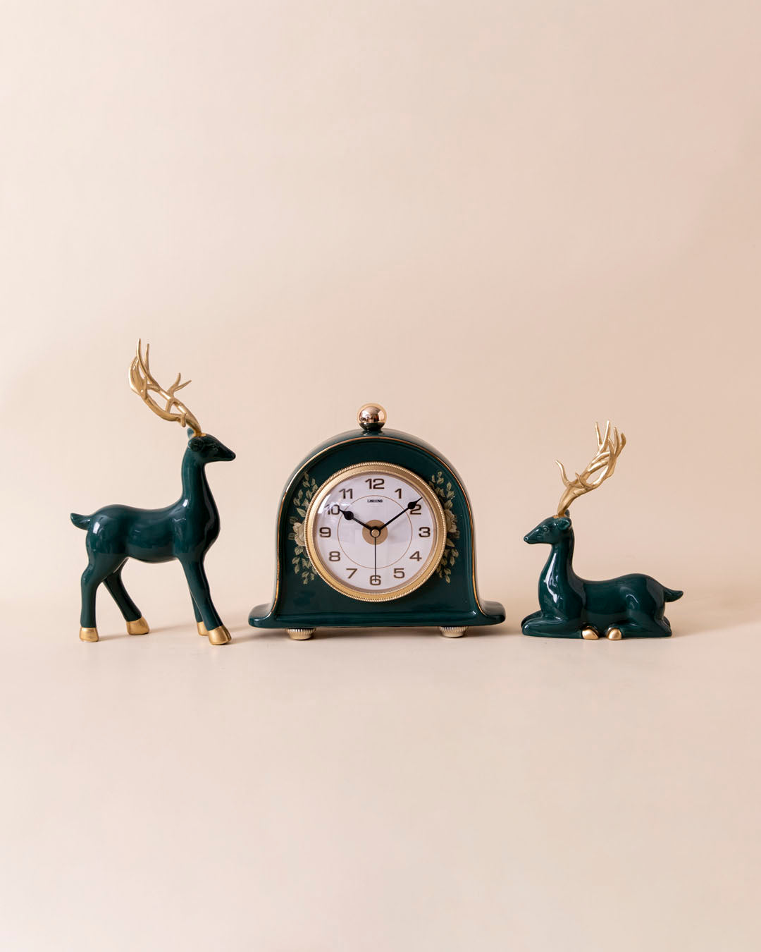 Aqua Serenity Deer Table Clock - Set Of 3