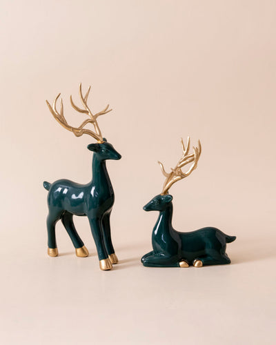 Aqua Serenity Deer Table Clock - Set Of 3